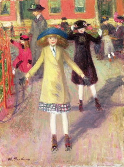 Kinder beim Rollschuhlaufen, ca. 1918-21 von William James Glackens